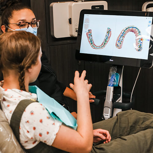 One of our team members working with a patient